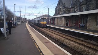 4E04  GBRf 66 779 Evening Star  Trainspotting At Morpeth  18032024 [upl. by Sinnej]