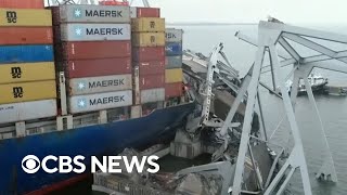 New video shows aftermath of Baltimore bridge collapse [upl. by Seditsira]