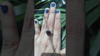 Round Cut Black Moissanite Diamond Engagement Ring customjewelry ring jewelry diamondring [upl. by Carlee]