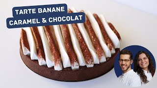 Tarte banoffee banane caramel et chocolat [upl. by Karney]