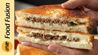 Best Grilled Cheese Patty Melt Sandwich Recipe by Food Fusion [upl. by Alphard]