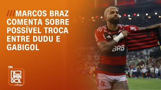 Marcos Braz comenta sobre possível troca entre Dudu e Gabigol  DOMINGOL [upl. by Anniken]