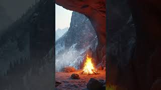 Fall Asleep  Cave Comfort Soothing Fire 🔥 amp Gentle Snowfall  Study  Deep Sleep [upl. by Oiramaj]