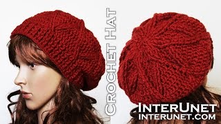 How to crochet a hat  slouchy hat crochet pattern [upl. by Tobit]