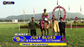 JUST BLUES with N Arvind Kumar up wins The Delhi Race Club Trophy Div1 2024 RACE 96 [upl. by Ahsiad67]