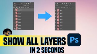 Show all hidden layers at once Photoshop Tutorial [upl. by Ahsinik]