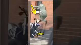 Thief Gets Instant Karma Trying to Steal Dirt Bike 😡 shorts [upl. by Airret712]