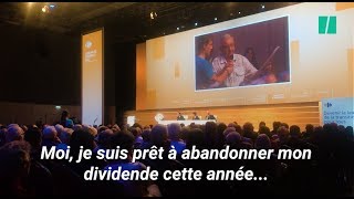 Face au PDG de Carrefour un actionnaire propose labandon des dividendes pour sauver des emplois [upl. by Anayad12]