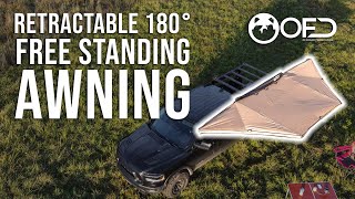 Retractable 180° free standing awning from OFD  Your travelling must have OFAWN18020 [upl. by Sibyls]