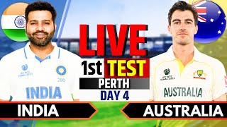 India vs Australia 1st Test Day 4  IND vs AUS Live Match Today  Live Cricket Match Today [upl. by Shepperd]