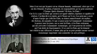 quotDe Gaulle opposé à lintégration Européennequot  C de Gaulle  Conférence de presse  15 mai 1962 [upl. by Wurtz]