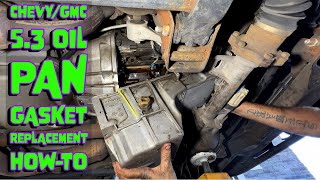 Chevy Silverado Oil Pan Gasket Replacement HowTo [upl. by Laucsap]