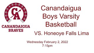 Canandaigua Boys Varsity Basketball vs Honeoye Falls Lima 2222 [upl. by Kcirdled684]