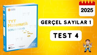 345 TYT MATEMATİK SORU BANKASI ÇÖZÜMLERİ  GERÇEL SAYILAR 1  TEST 4  2025 [upl. by Towland]