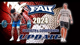 FAU FOOTBALL SPRING 2024 STRENGTH AND CONDITIONING UPDATE WITH COACH JOEY GUARASCIO [upl. by Wildon698]