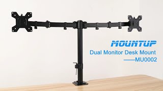 MOUNTUP Dual Monitor Desk Mount MU0002 [upl. by Llenehs278]