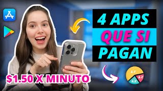 🍀150 x minuto👉 4 Aplicaciones que pagan por usarlas Y SI PAGAN Apps para ganar dinero en internet [upl. by Brazee]