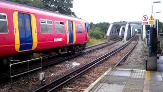 SWT Class 455 chugging away from Barnes Bridge Railway Station 1472012 [upl. by Koss]