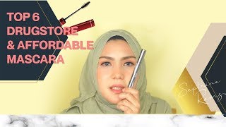 TOP 6 DRUGSTORE AND AFFORDABLE MASCARA [upl. by Gelb]