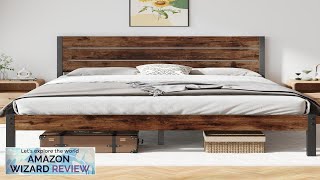 Queen Bed Frame with Headboard and Footboard with Under Bed Storage AllMetal Review [upl. by Takeo]