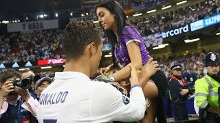 Cristiano Ronaldo celebrates on pitch with his girlfriend Georgina Rodriguez [upl. by Aruol218]