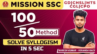 CLICK HERE  Solve SYLLOGISM by 10050 method in 5 Sec TRICKS amp SHORTCUTS Part  1  SSC Exam [upl. by Crandell]