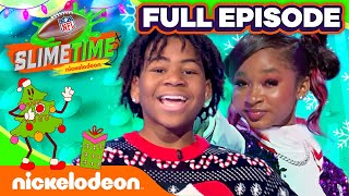 FULL EPISODE Christmas Holiday Themed NFL Slimetime  Nickelodeon [upl. by Bonnee860]