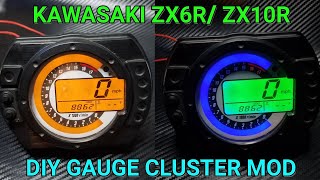 How to Change the Color of Your Kawasaki ZX6R ZX10 Gauge [upl. by Vincelette]