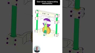 Geardriven reciprocating mechanisms shorts engineering mechanical working solidworks [upl. by Xirdnek775]