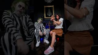 Did you notice the reference🪳 beetlejuice fakeortega shorts netflix halloween [upl. by Nairdad]