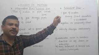 MECHANICAL PROPERTIES OF FLUIDS L12 FLUIDS IN MOTION STREAMLINE FLOW AND TURBULENT FLOW [upl. by Lancelot761]