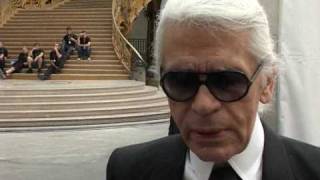 Interview exclusive de Karl Lagerfeld pour le défilé Haute Couture Chanel [upl. by Holt]