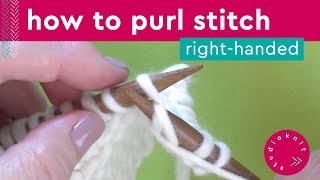 HOW TO PURL STITCH Step by Step Slowly with Studio Knit [upl. by Arada417]