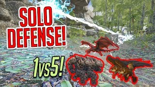 DEFENDING AGAINST A HUGE TRIBE  ARK Small Tribes Official PvP  ARK Survival Evolved [upl. by Danila412]