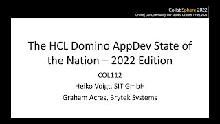 The HCL Domino AppDev State of the Nation 2022 Edition from Collabsphere 2022 COL112 [upl. by Barnabas]