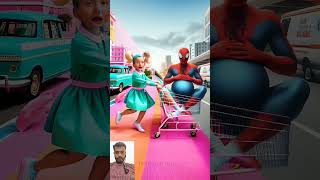 💥🔥❤️Spiderman gets pushed by a little girl 😍 Avengers Evolution spiderman shorts marvel avengers [upl. by Nylisoj]