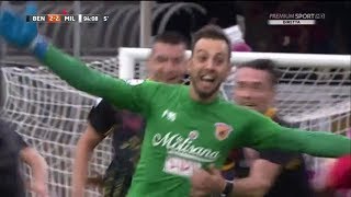 Gol storico del Benevento pareggio al 95 del portiere Brignoli Benevento vs Milan 22 [upl. by Kiefer476]