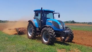 Landini Landpower II 135 disking ground [upl. by Yecac990]