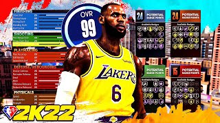 NBA 2K22 LEBRON JAMES BUILD  TWO WAY FACILITATING FINISHER BUILD [upl. by Carpet]