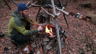 Day at the old bushcraft camp  Pork tenderloin lunch [upl. by Airod]