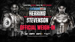 Jamel Herring vs Shakur Stevenson  OFFICIAL WEIGHIN [upl. by Euqirdor]