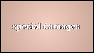 Special damages Meaning [upl. by Eiramaliehs768]