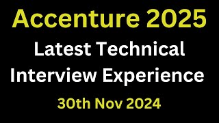 Latest Accenture Interview Experience 2025 Batch  Accenture Technical  Mangerial Questions [upl. by Llennaj]