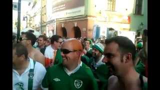 Irish fans sing to policewoman quotwe love youquot during Euro 2012 [upl. by Tabor452]