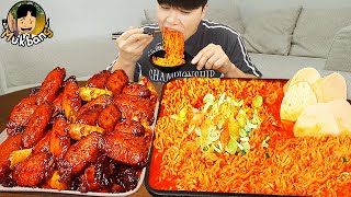 ASMR MUKBANG 직접 만든 순두부 열라면 김밥 고추장 치킨먹방 RAMYEON amp KIMBAP MUKBANG EATING SOUND [upl. by Adnaluoy]