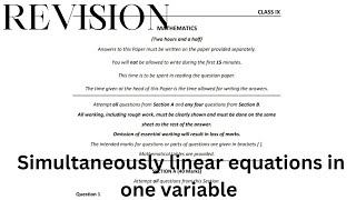 ICSE CLASS 9 SIMULTANEOUSLY QUESTION elwinsir icseclass9maths [upl. by Kragh]