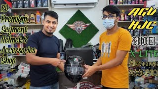 AGV HELMET SHOP BANGLADESH  Premium Halmet Exhust Accessories  Moto Valley [upl. by Asselem]