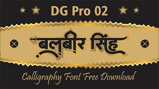 Dg Pro 02 Font Free Download  Dg Pro 2  Hindi Calligraphy Font [upl. by Emmuela]