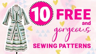 10 FREE GORGEOUS Sewing Patterns Plus Size Inclusive [upl. by Eno]