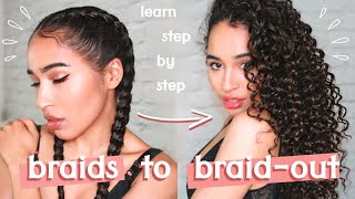 BADDEST BRAIDS amp BRAIDOUT Tutorial ✨HOW TO BRAID ON NATURAL HAIR [upl. by Fisch]